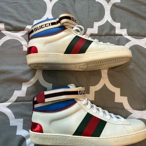 Men’s Gucci Ayers High top New size 9.5 ankle band sneakers